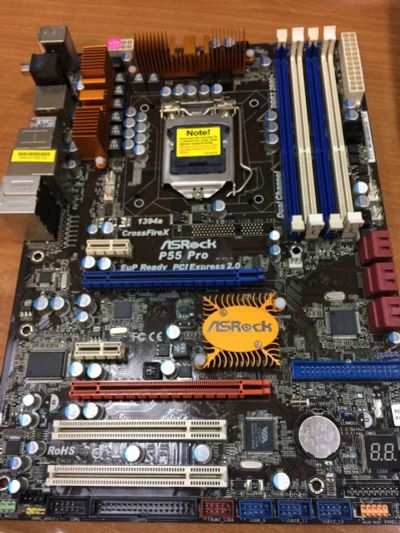 Лот: 8854726. Фото: 1. С гарантией! ASRock P55 Pro (004139... Материнские платы