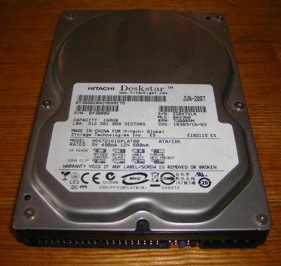 Лот: 4324144. Фото: 1. Неисправный HDD IDE 160 Gb. Жёсткие диски (HDD)