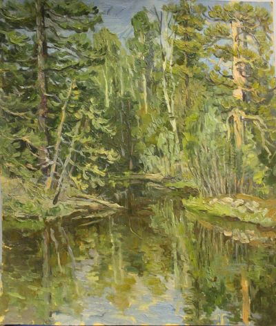 Лот: 11280072. Фото: 1. Картина " Река на Байкале" В.Швецов... Картины, гравюры