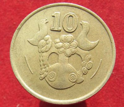 Лот: 16037215. Фото: 1. Кипр 10 центов, 1990г. Остальные страны