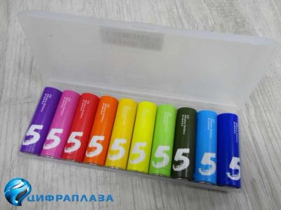 Лот: 15491327. Фото: 1. Батарейка AA Xiaomi ZMI LR6 Rainbow... Батарейки, аккумуляторы, элементы питания