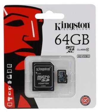 Лот: 4553647. Фото: 1. Карта памяти MicroSDXC 64Gb Kingston... Карты памяти