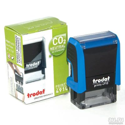 Лот: 14020142. Фото: 1. Trodat 4910 (26 * 9мм) цвет синий... Печати, штампы, оснастки