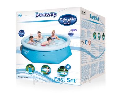 Лот: 11437562. Фото: 1. Бассейн Bestway Fast Set с надувным... Бассейны, аксессуары и комплектующие