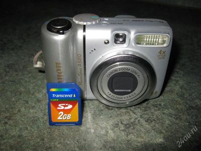 Лот: 2403950. Фото: 1. Canon A580 + карта памяти SD 2Gb. Цифровые компактные