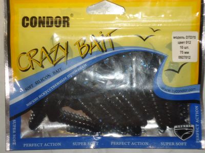 Лот: 3249321. Фото: 1. Твистеры Condor Crazy Bait DTD75... Прикормки, приманки