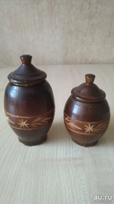 Лот: 13786403. Фото: 1. Баночки под сыпучее. Дерево. Контейнеры, банки
