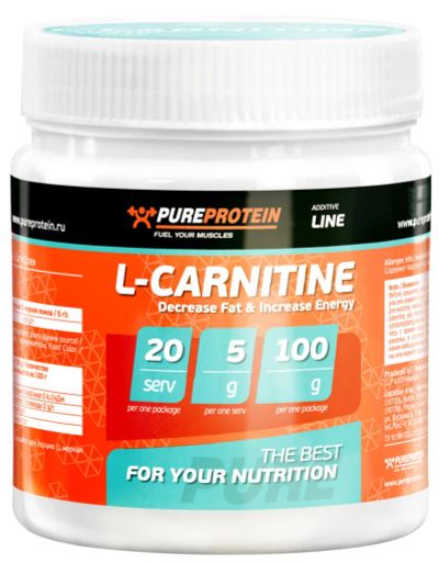 Лот: 4525878. Фото: 1. L- карнитин L-Carnitine от Pure... Спортивное питание, витамины