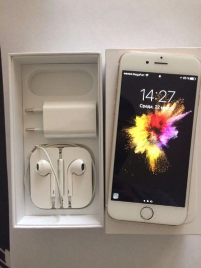 Лот: 9305028. Фото: 1. IPhone 6 Gold 64Gb. Смартфоны