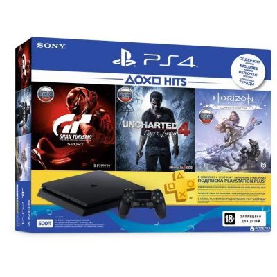 Лот: 11943336. Фото: 1. Sony PlayStation 4 Slim + Uncharted... Игровые приставки, консоли