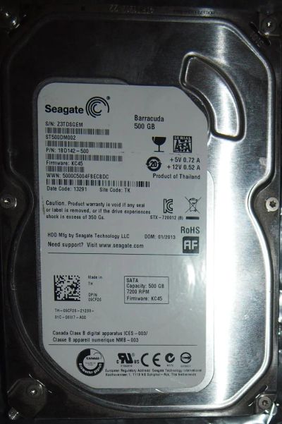 Лот: 4555816. Фото: 1. 500 Gb, 7200 RPM. Seagete St500dm002. Жёсткие диски (HDD)