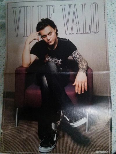 Лот: 5129588. Фото: 1. Постер плакат Ville Valo HIM -... Наклейки, карточки, вкладыши