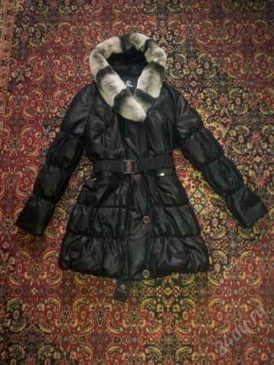 Лот: 1476302. Фото: 1. Женские кожаные пуховики (чёрный... Верхняя одежда