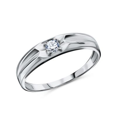 Лот: 23851915. Фото: 1. Золотое кольцо с кристаллом Swarovski. Кольца, перстни