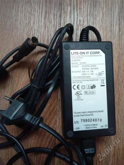 Лот: 2399883. Фото: 1. Блок питания 5pin DA-30C01 Lite-On. Зарядные устройства, блоки питания для бытовой техники