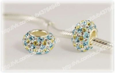 Лот: 4774986. Фото: 1. бусина - шарм от swarovski, серебро... Бусы