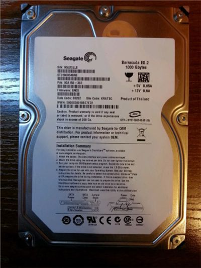 Лот: 8572079. Фото: 1. Жесткий диск Seagate ST31000340NS... Жёсткие диски (HDD)