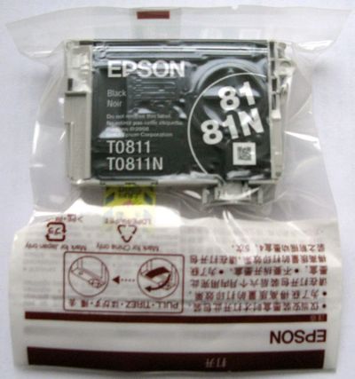 Лот: 2190029. Фото: 1. Картридж Epson T0811 Black (чёрный... Картриджи, расходные материалы