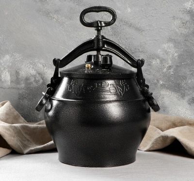 Лот: 20221536. Фото: 1. Афганский казан крашенный с ручками... Жаровни, казаны