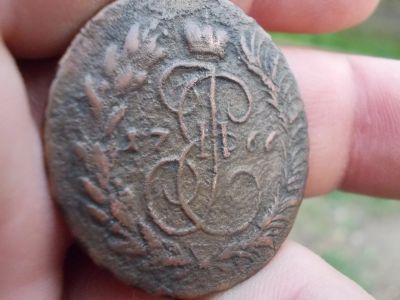 Лот: 14207874. Фото: 1. Редкие 2 копейки 1766 года. ММ... Россия до 1917 года