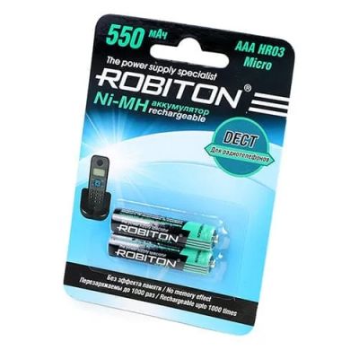 Лот: 15544941. Фото: 1. АКБ AAA Robiton 550mAh DECT 13903. Батарейки, аккумуляторы, элементы питания
