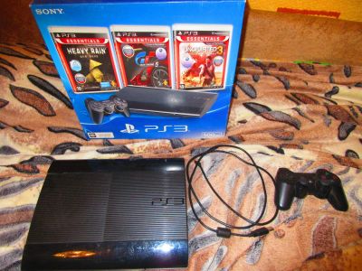 Лот: 11074200. Фото: 1. PS3 500GB + Шнур для зарядки... Игровые приставки, консоли