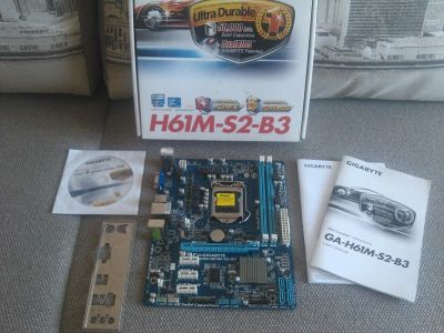 Лот: 4331398. Фото: 1. Материнская плата Gigabyte GA-H61M-S2-B3... Материнские платы