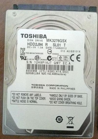 Лот: 12030997. Фото: 1. Жесткий диск для ноутбука 320gb... Жёсткие диски (HDD)
