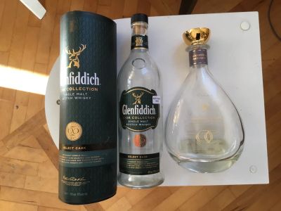 Лот: 25714985. Фото: 1. Бутылка из-под виски упаковки... Бутылки, пробки, этикетки