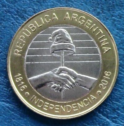 Лот: 8403519. Фото: 1. Аргентина 2 песо 2016г АНЦ = 200... Америка