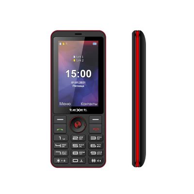 Лот: 24947633. Фото: 1. Сотовый Texet TM-321 Black/Red... Кнопочные мобильные телефоны