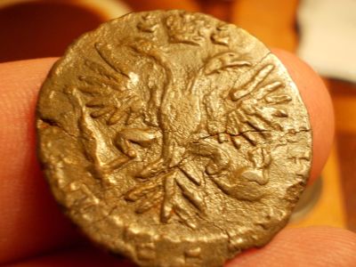 Лот: 15595604. Фото: 1. Интересная красивая Денга 1731... Россия до 1917 года