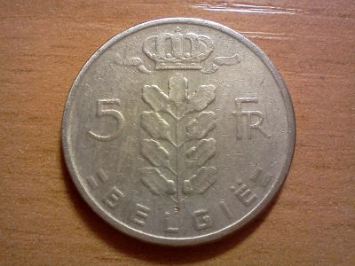 Лот: 6408022. Фото: 1. 5 франков бельгия 1. Европа