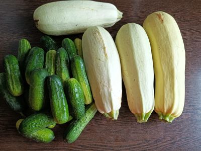 Лот: 23460424. Фото: 1. Кабачки свежие и огурцы. Овощи, фрукты, зелень