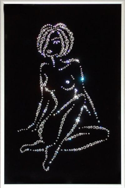 Лот: 7528236. Фото: 1. Картина из страз Swarovski, ручная... Картины, рисунки