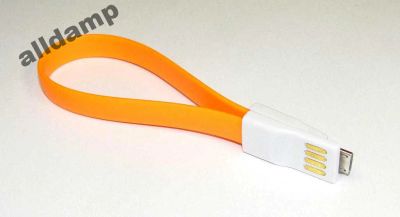 Лот: 5853661. Фото: 1. Кабель USB to microUSB, оранжевый... Дата-кабели, переходники