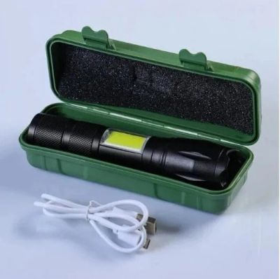 Лот: 17621166. Фото: 1. Фонарь аккум.ручной 1W+COB (microUSB... Фонарики