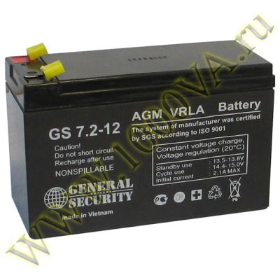 Лот: 8072381. Фото: 1. Аккумуляторная батарея GS 12v-7. Аккумуляторы
