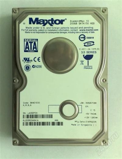 Лот: 882998. Фото: 1. HDD MAXTOR 200G SATA. Жёсткие диски (HDD)
