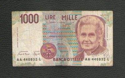 Лот: 15678489. Фото: 1. 1000 лир 1990 года. Италия. Европа