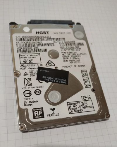 Лот: 16433917. Фото: 1. Жесткий диск HGTS 500Гб, 7200об... Жёсткие диски (HDD)