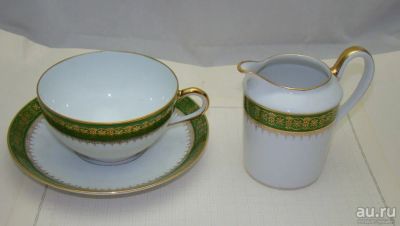 Лот: 17273062. Фото: 1. Limoges чайная пара и молочник... Фарфор, керамика