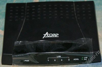 Лот: 584219. Фото: 1. ADSL Модем-маршрутизатор Acorp... Проводные модемы