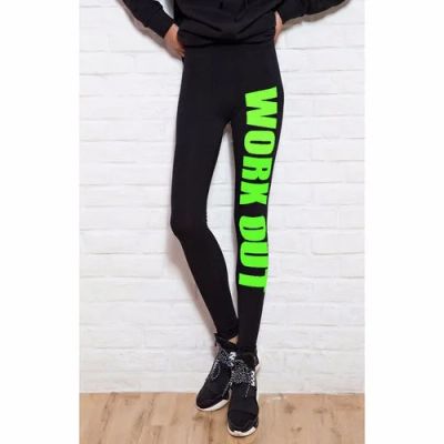 Лот: 7616911. Фото: 1. Леггинсы. Хит. Work out. Надпись... Спортивные брюки, штаны