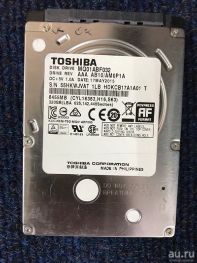 Лот: 15035778. Фото: 1. Жесткий диск 2.5" 320GB Toshiba... Жёсткие диски