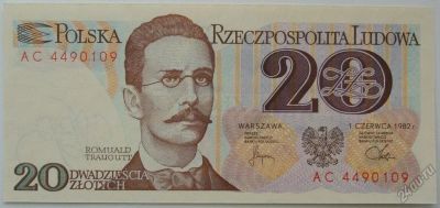 Лот: 5547515. Фото: 1. Польша 20 злотых 1982, в обороте... Европа