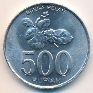 Лот: 9656317. Фото: 1. Индонезия 500 рупий 2003 год... Азия
