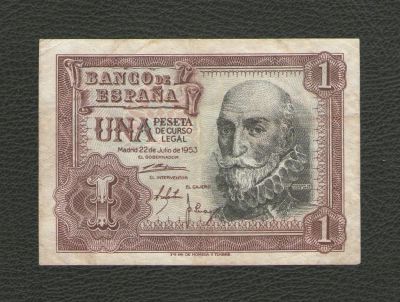 Лот: 16104856. Фото: 1. 1 песета 1953 года. Испания. Нечастая... Европа
