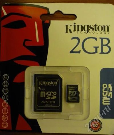 Лот: 705994. Фото: 1. Флеш-карта MicroSD 2 GB + SD Adapter... Карты памяти