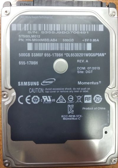 Лот: 19397701. Фото: 1. HDD 500Gb Samsung Apple HDD ST500LM012... Жёсткие диски (HDD)